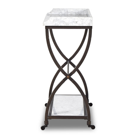 Six Beers Table in Honed White Marble from Four Hands - Luna Furniture