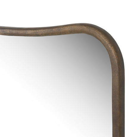 Patz Mantel Mirror in Antiqued Brass Aluminum from Four Hands - Luna Furniture