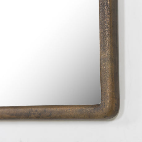 Patz Mantel Mirror in Antiqued Brass Aluminum from Four Hands - Luna Furniture