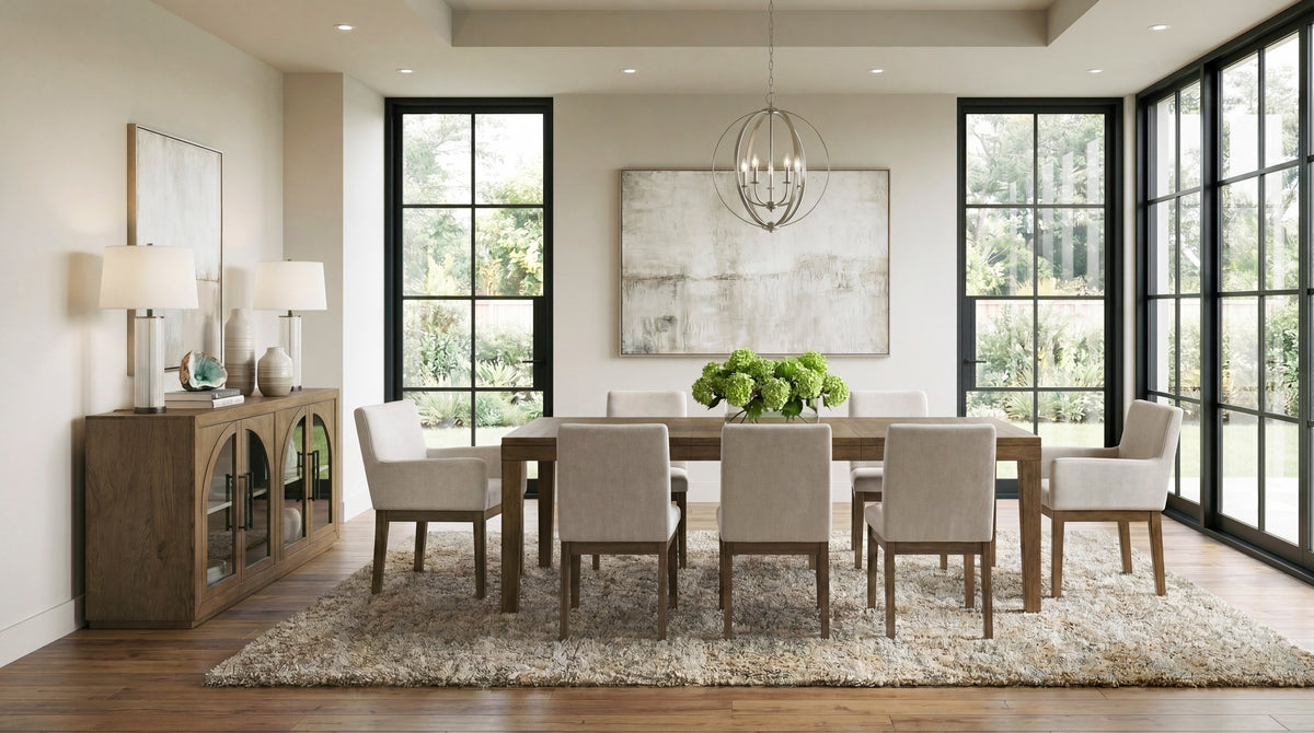 Matisse Brown 9-Piece 102" Extendable Dining Set from Homelegance - Luna Furniture