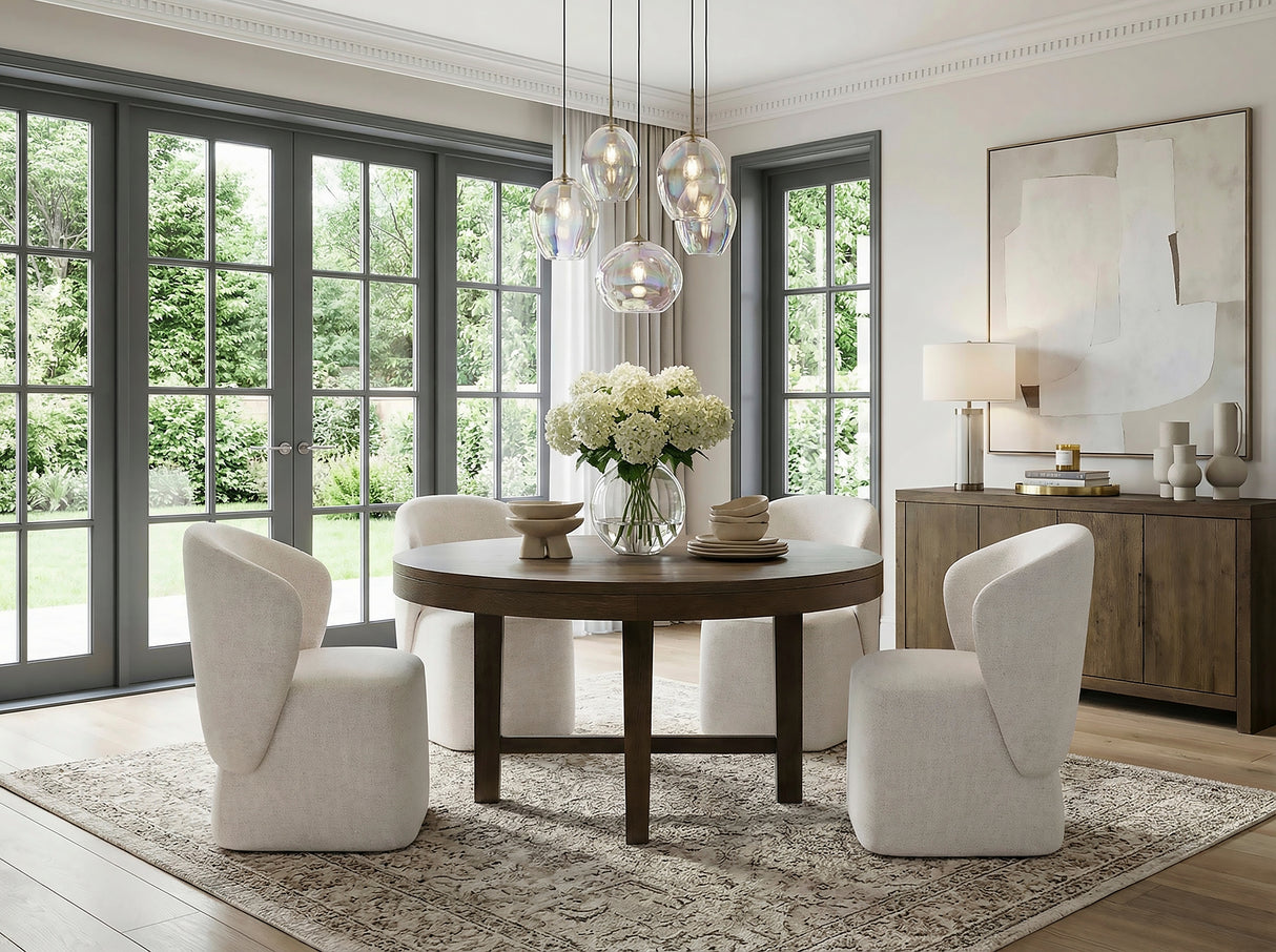 Matisse Brown 5-Piece 60" Round Dining Set from Homelegance - Luna Furniture