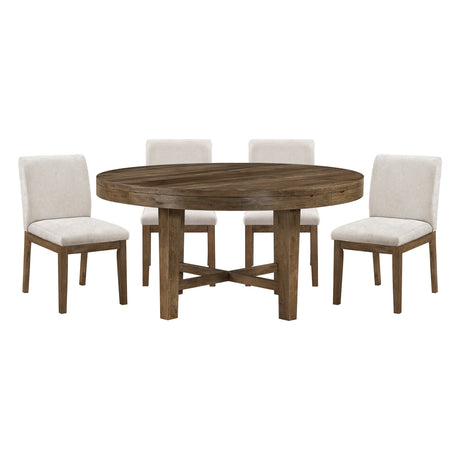 Matisse Brown 5-Piece 60" Round Dining Set from Homelegance - Luna Furniture