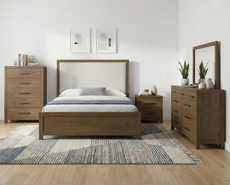 Matisse Brown Queen Panel Upholstered Bed from Homelegance - Luna Furniture