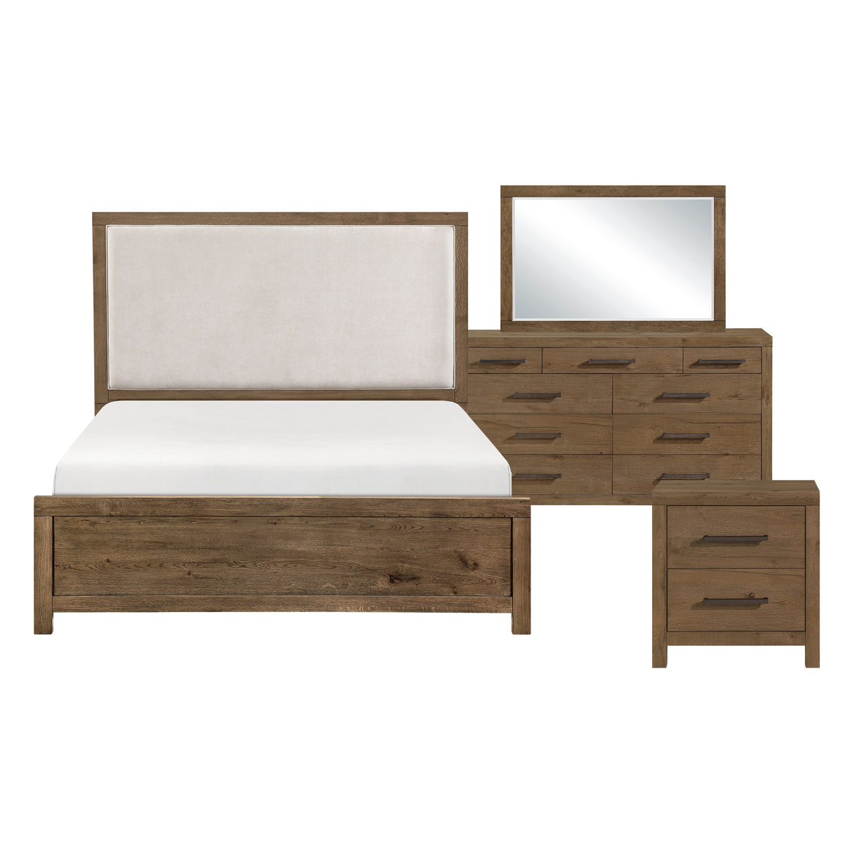 Matisse Brown 4-Piece Queen Panel Upholstered Bedroom Set from Homelegance - Luna Furniture