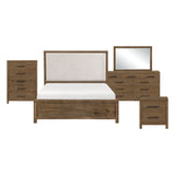 Matisse Brown 5-Piece Queen Panel Upholstered Bedroom Set from Homelegance - Luna Furniture