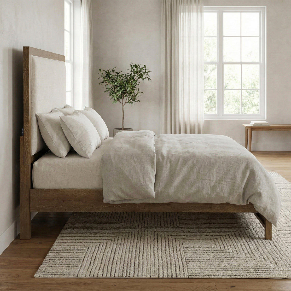 Matisse Brown Queen Panel Upholstered Bed from Homelegance - Luna Furniture