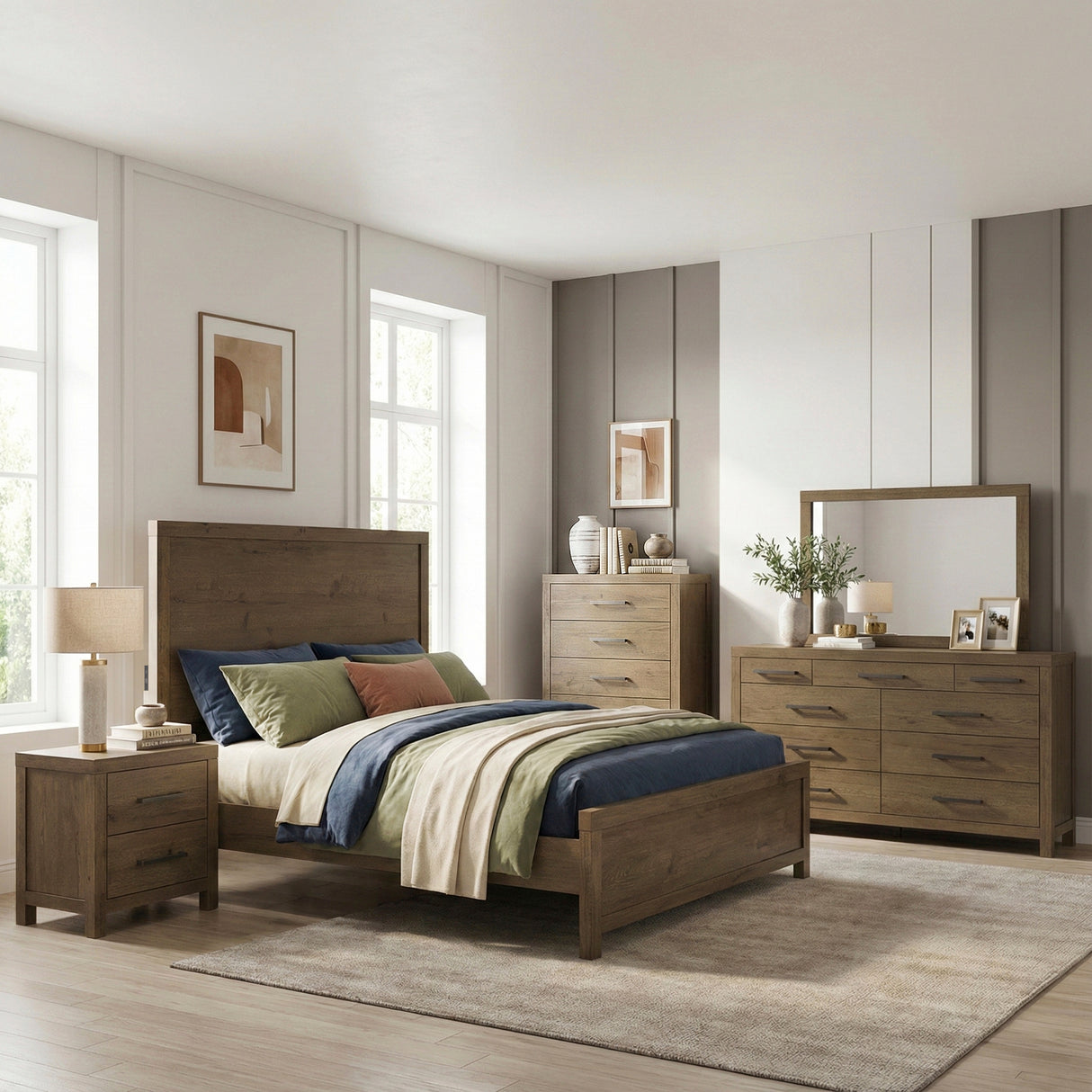 Matisse Brown Queen Panel Bed from Homelegance - Luna Furniture