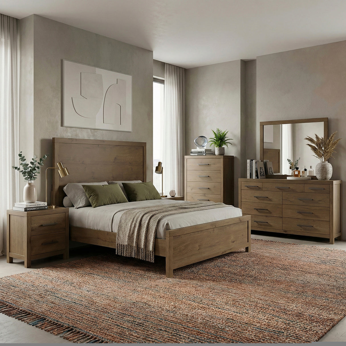 Matisse Brown King Panel Upholstered Bed from Homelegance - Luna Furniture
