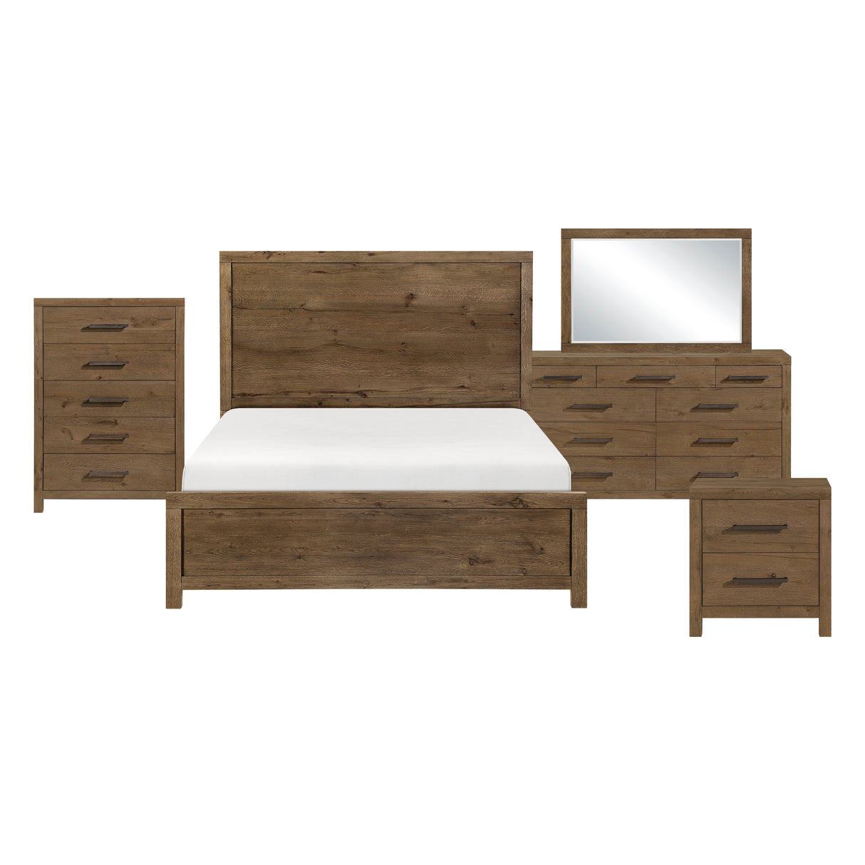 Matisse Brown 5-Piece Queen Panel Bedroom Set from Homelegance - Luna Furniture
