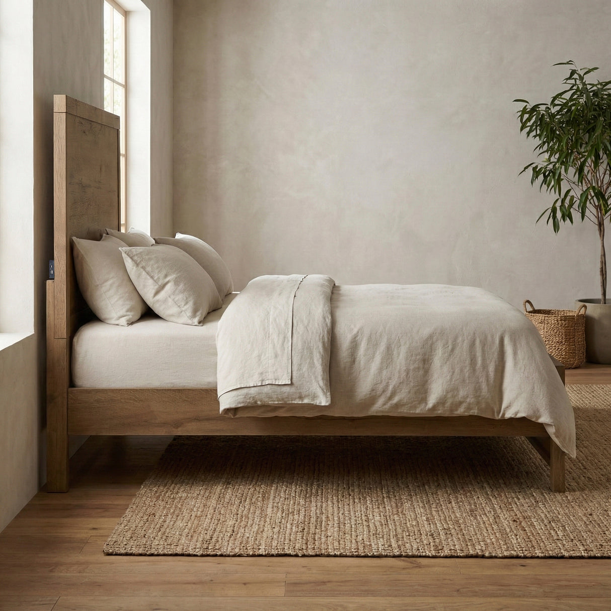 Matisse Brown King Panel Upholstered Bed from Homelegance - Luna Furniture