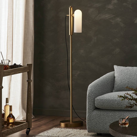 Odyssey 1 Floor Lamp in Burnished Brass from Four Hands - Luna Furniture