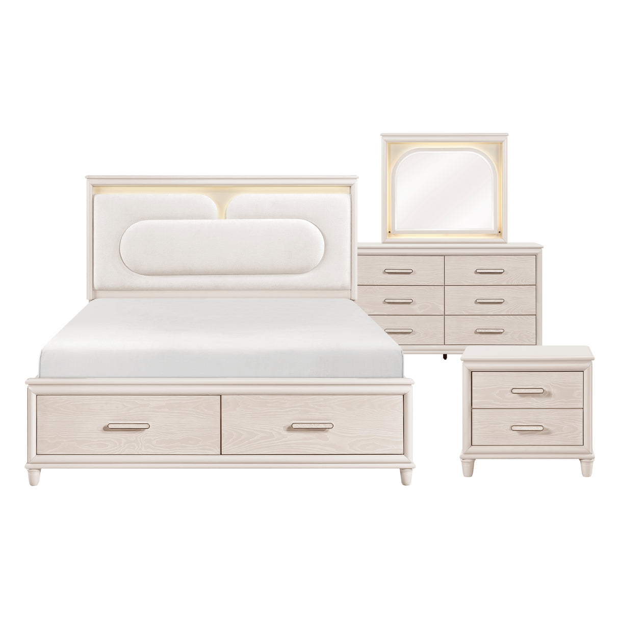 Lunaris Beige 4pc Set (QB+NS+DR+MR) from Homelegance - Luna Furniture