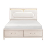 Lunaris Beige Queen Platform Bed with Footboard Storage from Homelegance - Luna Furniture
