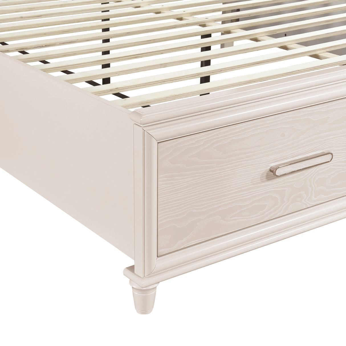 Lunaris Beige Queen Platform Bed with Footboard Storage from Homelegance - Luna Furniture