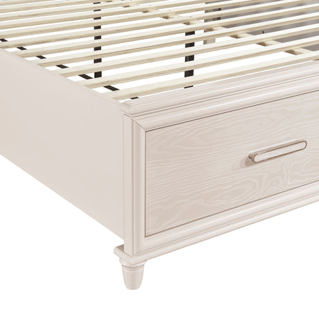 Lunaris Beige Queen Platform Bed with Footboard Storage from Homelegance - Luna Furniture