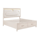 Lunaris Beige Queen Platform Bed with Footboard Storage from Homelegance - Luna Furniture