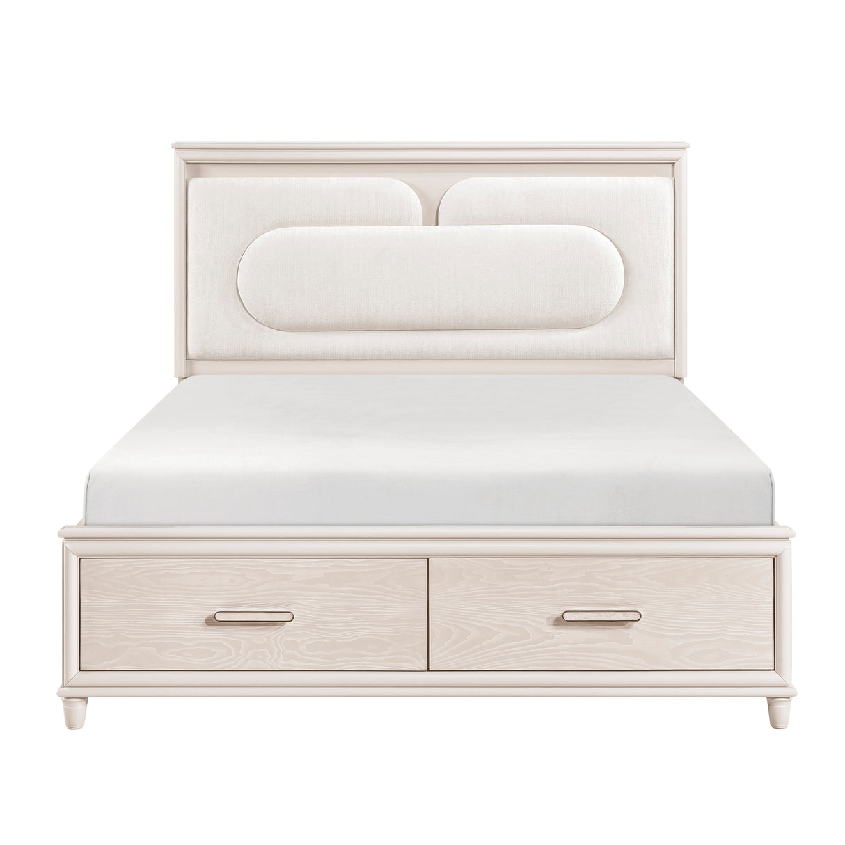 Lunaris Beige King Platform Bed with Footboard Storage from Homelegance - Luna Furniture