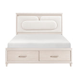 Lunaris Beige King Platform Bed with Footboard Storage from Homelegance - Luna Furniture