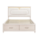 Lunaris Beige King Platform Bed with Footboard Storage from Homelegance - Luna Furniture