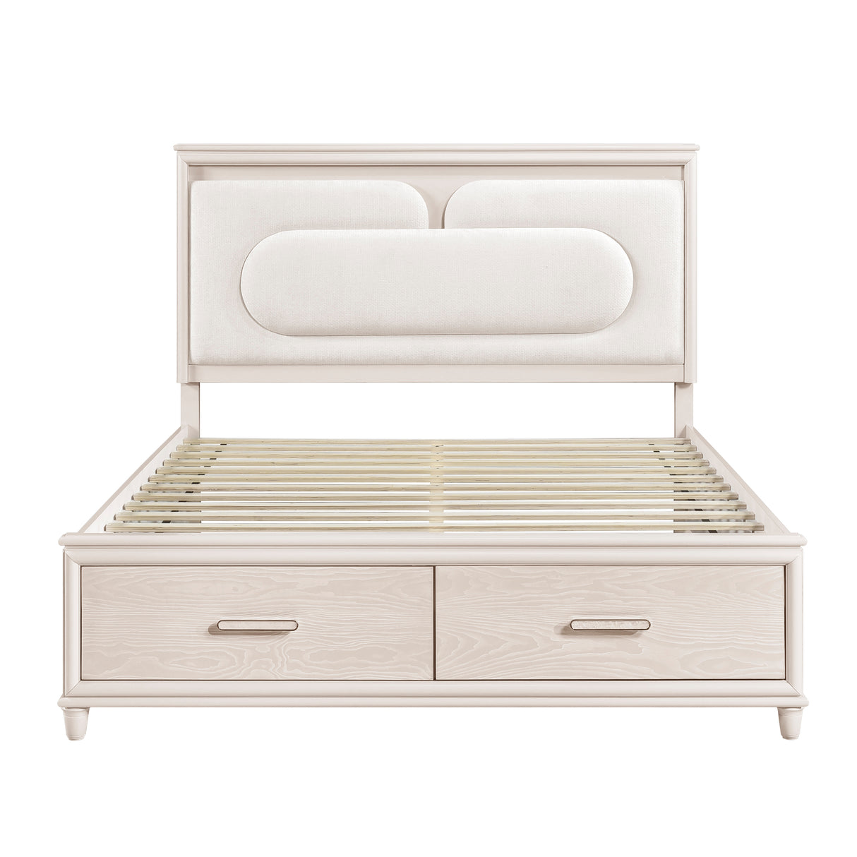 Lunaris Beige King Platform Bed with Footboard Storage from Homelegance - Luna Furniture