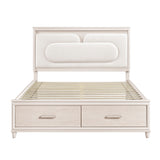 Lunaris Beige King Platform Bed with Footboard Storage from Homelegance - Luna Furniture
