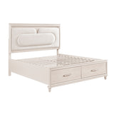Lunaris Beige King Platform Bed with Footboard Storage from Homelegance - Luna Furniture