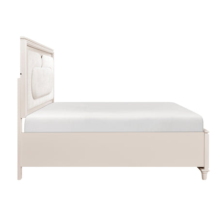 Lunaris Beige King Platform Bed with Footboard Storage from Homelegance - Luna Furniture