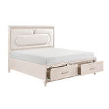 Lunaris Beige King Platform Bed with Footboard Storage from Homelegance - Luna Furniture