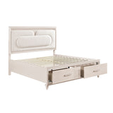 Lunaris Beige King Platform Bed with Footboard Storage from Homelegance - Luna Furniture