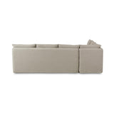 Andre Slipcover Dining Banquette L-Shape in Broadway Stone from Four Hands - Luna Furniture
