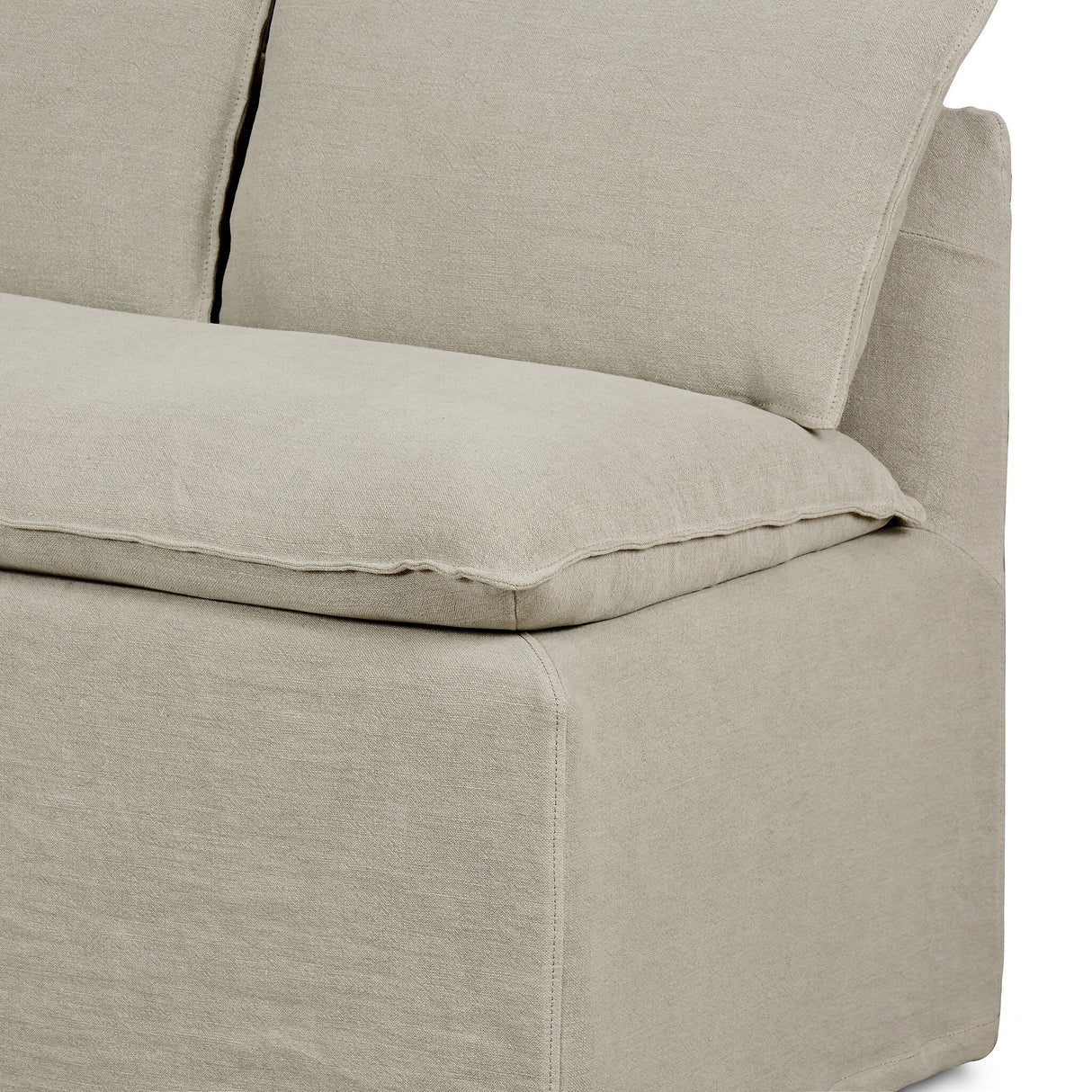 Andre Slipcover Dining Banquette L-Shape in Broadway Stone from Four Hands - Luna Furniture