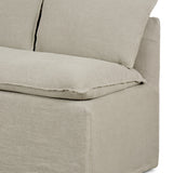 Andre Slipcover Dining Banquette L-Shape in Broadway Stone from Four Hands - Luna Furniture