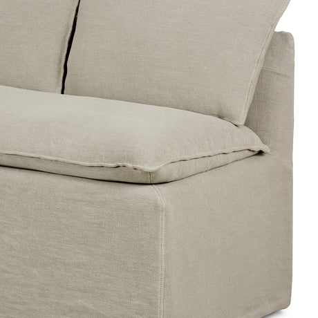 Andre Slipcover Dining Banquette L-Shape in Broadway Stone from Four Hands - Luna Furniture