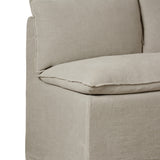 Andre Slipcover Dining Banquette L-Shape in Broadway Stone from Four Hands - Luna Furniture