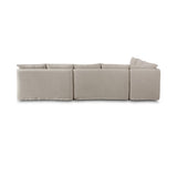 Andre Slipcover Dining Banquette L-Shape in Broadway Stone from Four Hands - Luna Furniture