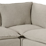 Andre Slipcover Dining Banquette L-Shape in Broadway Stone from Four Hands - Luna Furniture