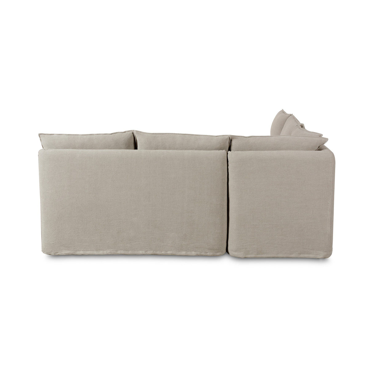 Andre Slipcover Dining Banquette L-Shape in Broadway Stone from Four Hands - Luna Furniture