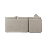 Andre Slipcover Dining Banquette L-Shape in Broadway Stone from Four Hands - Luna Furniture