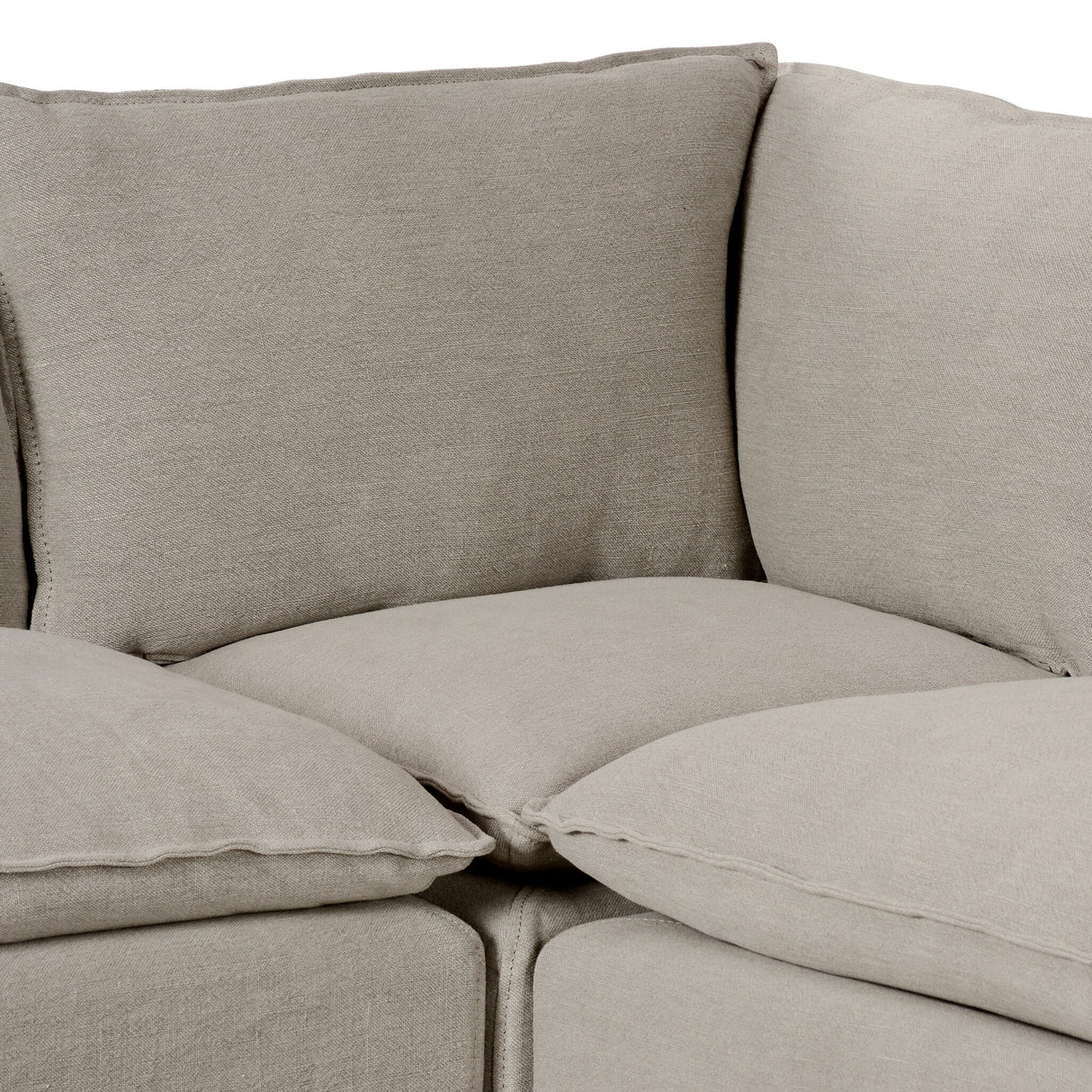 Andre Slipcover Dining Banquette L-Shape in Broadway Stone from Four Hands - Luna Furniture