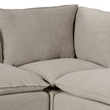 Andre Slipcover Dining Banquette L-Shape in Broadway Stone from Four Hands - Luna Furniture