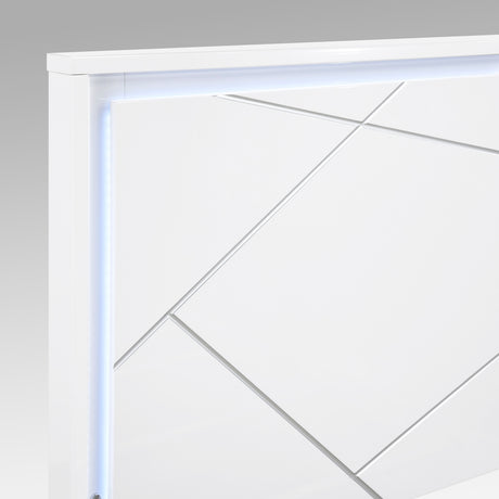 Orlo White Queen Led Panel Bed from Homelegance - Luna Furniture