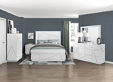 Orlo White Queen Led Panel Bed from Homelegance - Luna Furniture