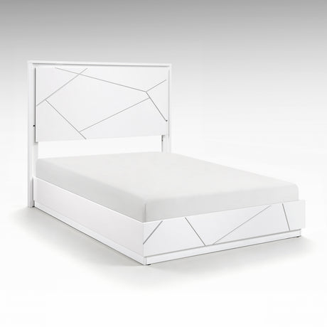Orlo White Queen Led Panel Bed from Homelegance - Luna Furniture