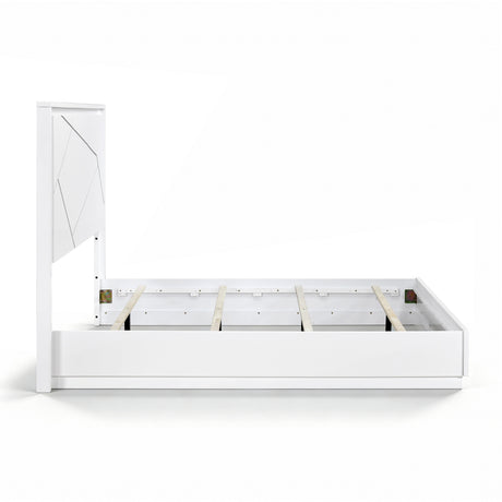 Orlo White Queen Led Panel Bed from Homelegance - Luna Furniture