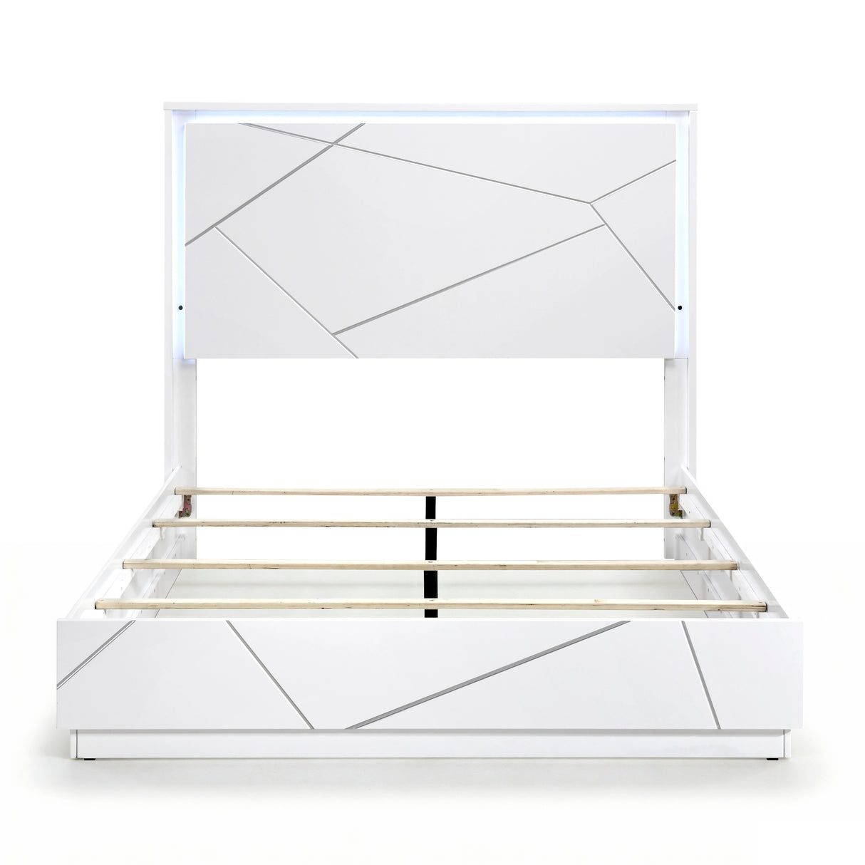 Orlo White Queen Led Panel Bed from Homelegance - Luna Furniture