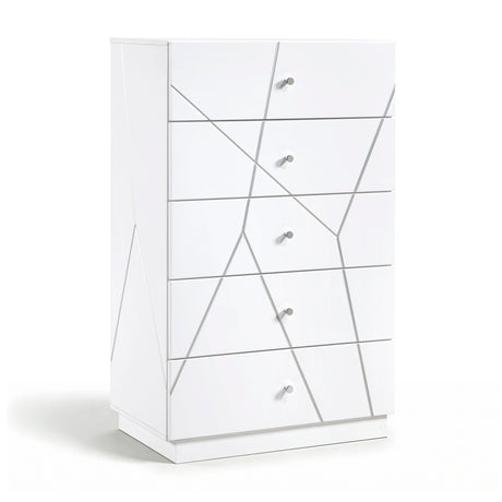 Orlo White 5pc Set (QB+NS+DR+MR+CH) from Homelegance - Luna Furniture