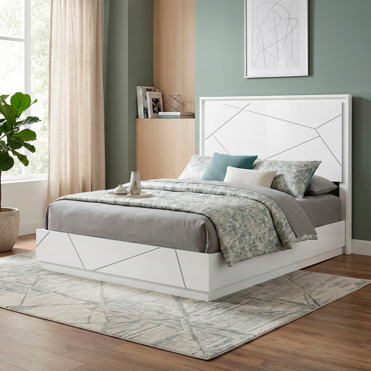 Orlo White 4pc Set (QB+NS+DR+MR) from Homelegance - Luna Furniture