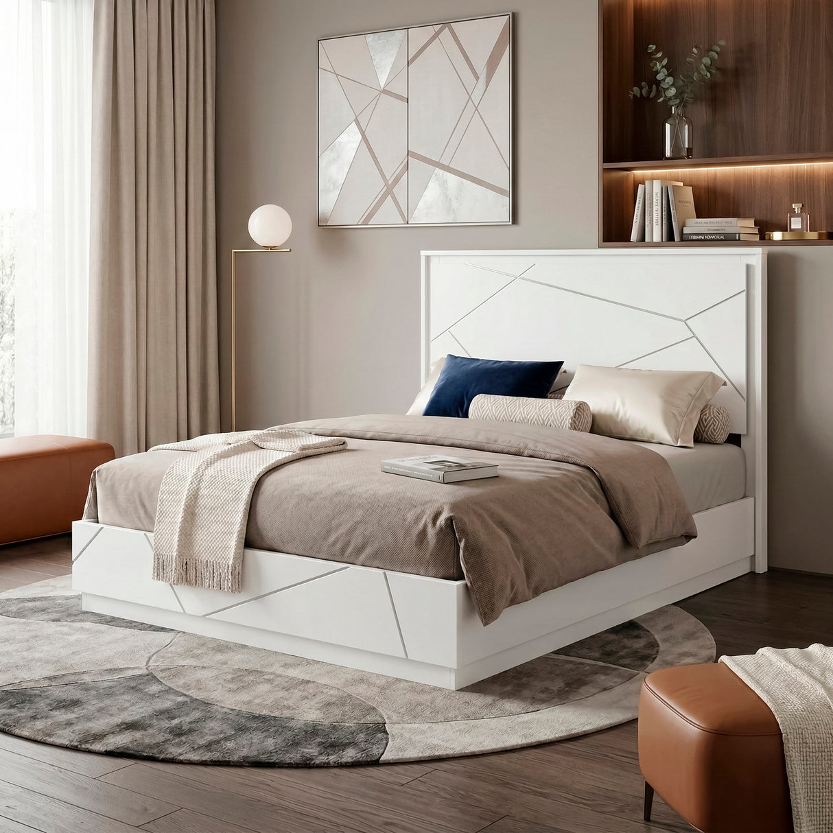 Orlo White 4pc Set (QB+NS+DR+MR) from Homelegance - Luna Furniture