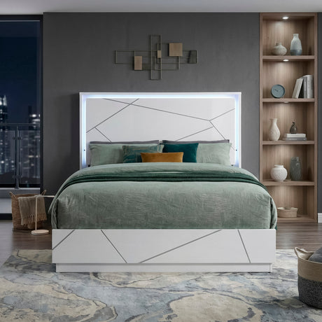 Orlo White Eastern King Bed from Homelegance - Luna Furniture
