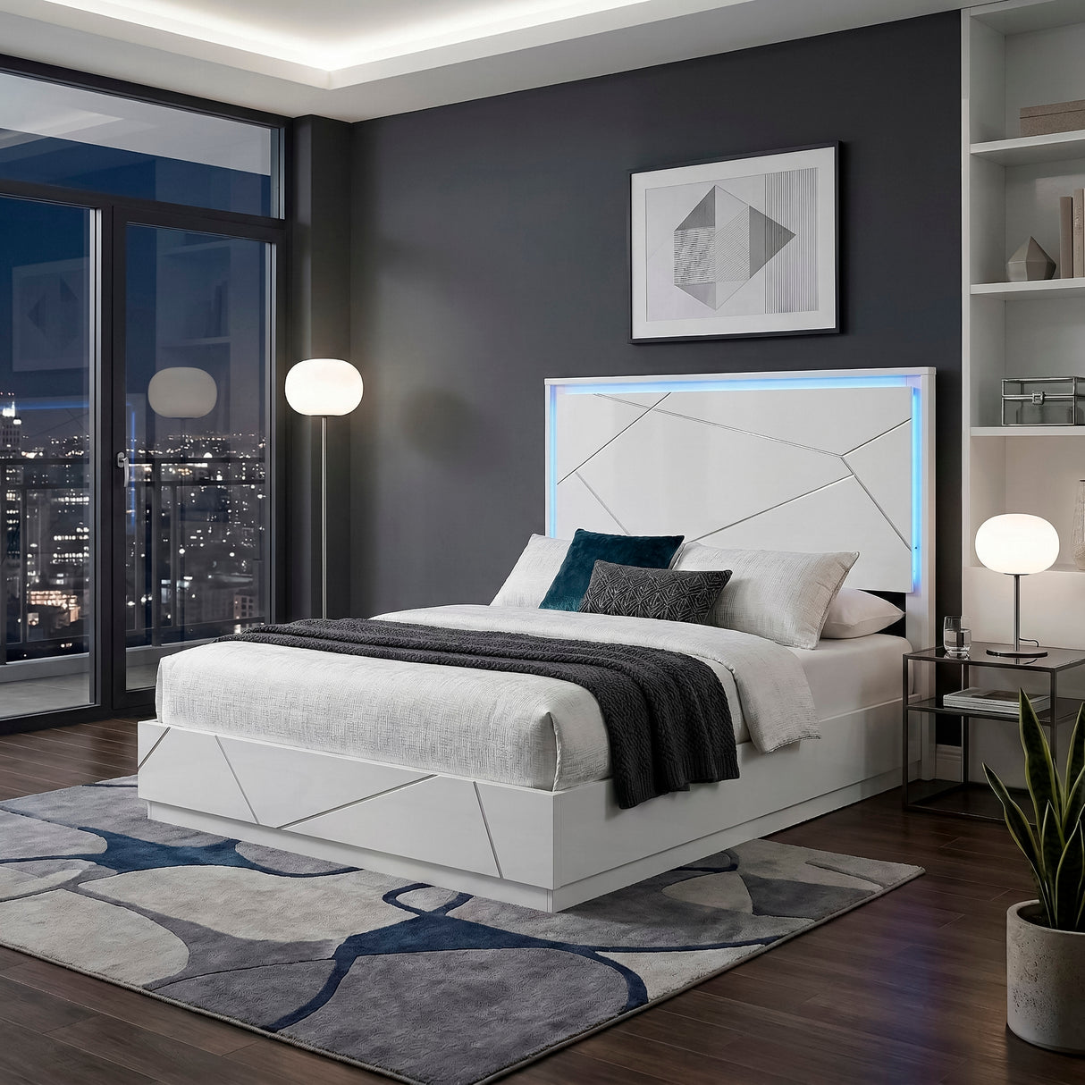 Orlo White Eastern King Bed from Homelegance - Luna Furniture